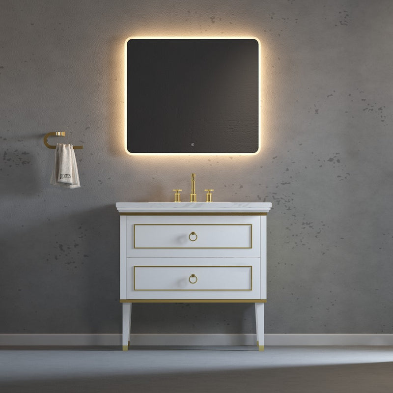 Virta 36 Inch Whitestar Floor Mount Single Sink Vanity