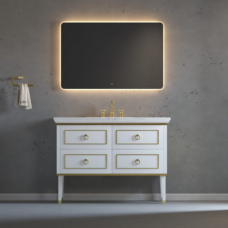 Virta 48 Inch Whitestar Floor Mount Single Sink Vanity