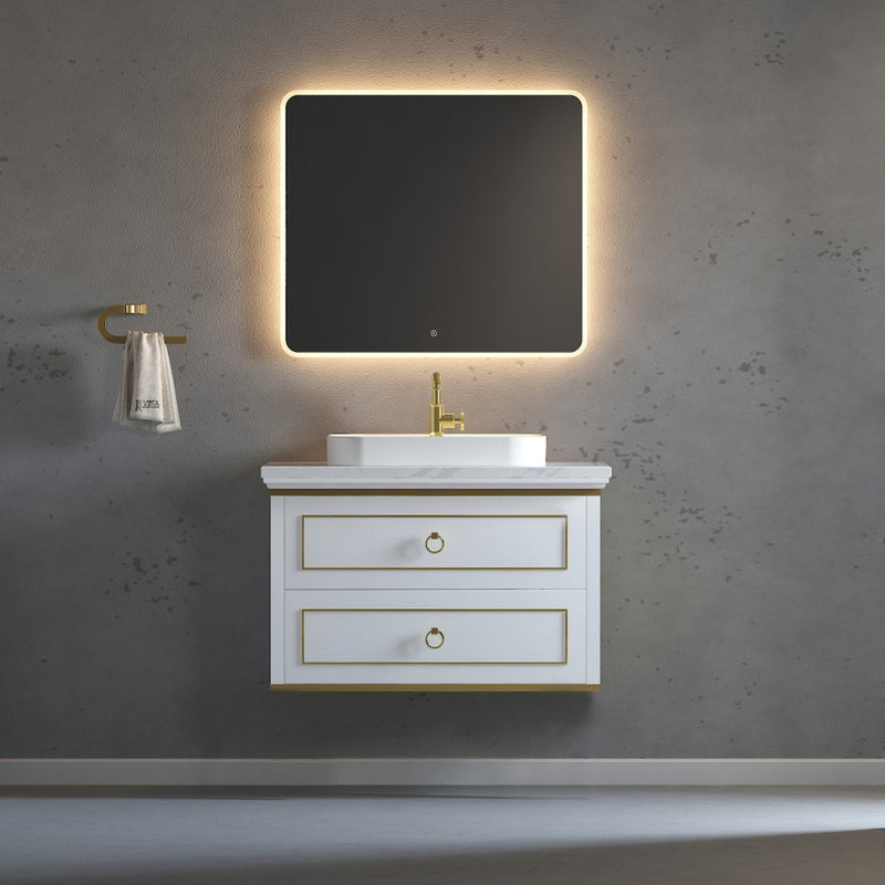 Virta 36 Inch Whitestar Wall Hung Single Vessel Sink Vanity