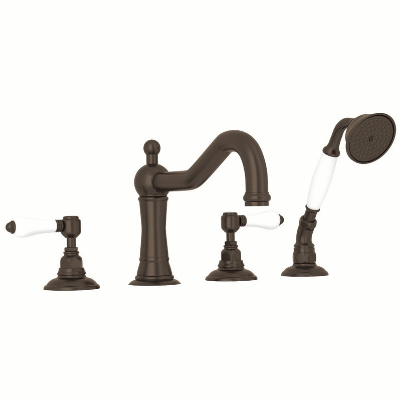 ROHL Acqui® 4-Hole Deck Mount Column Spout Tub Filler With Handshower