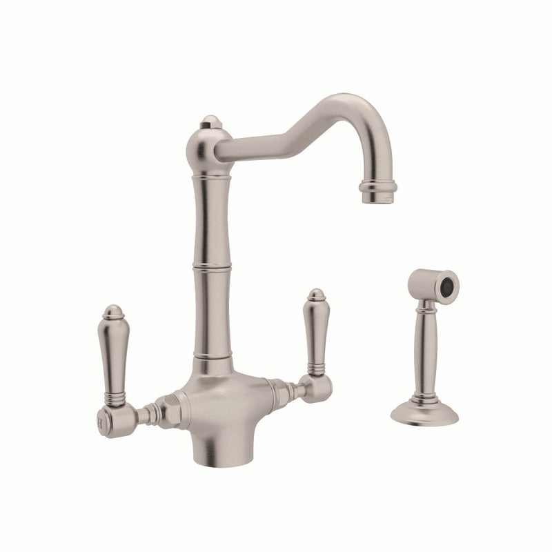 ROHL Acqui® Column Spout 2-Handle Kitchen Faucet With Sidespray