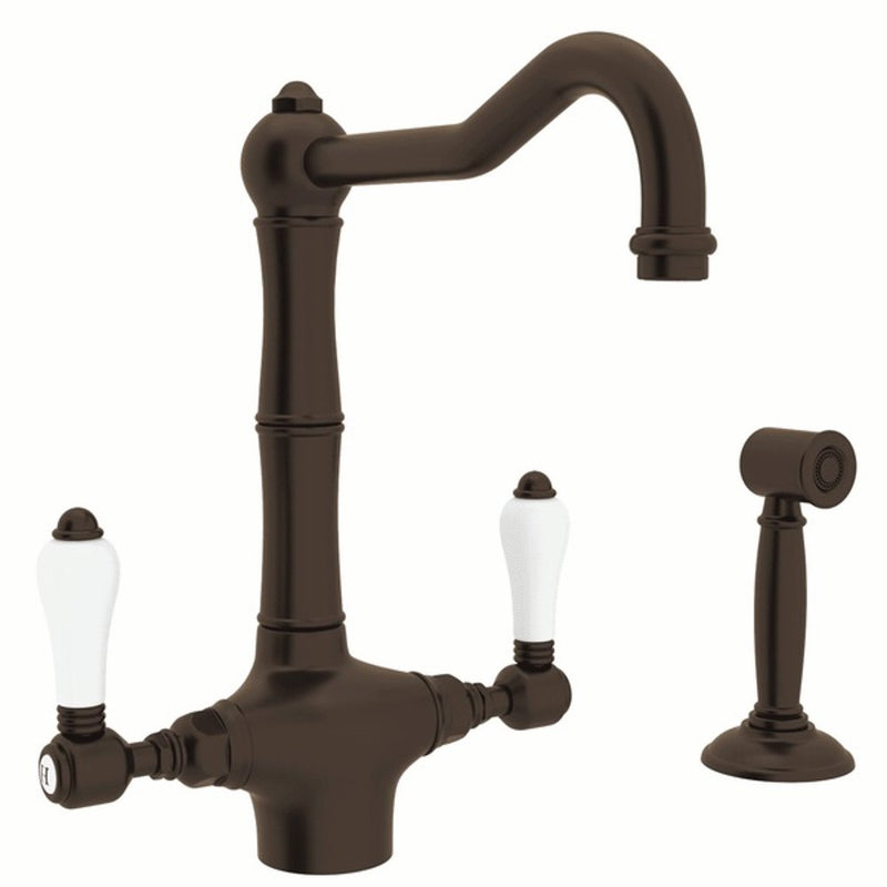 ROHL Acqui® Column Spout 2-Handle Kitchen Faucet With Sidespray