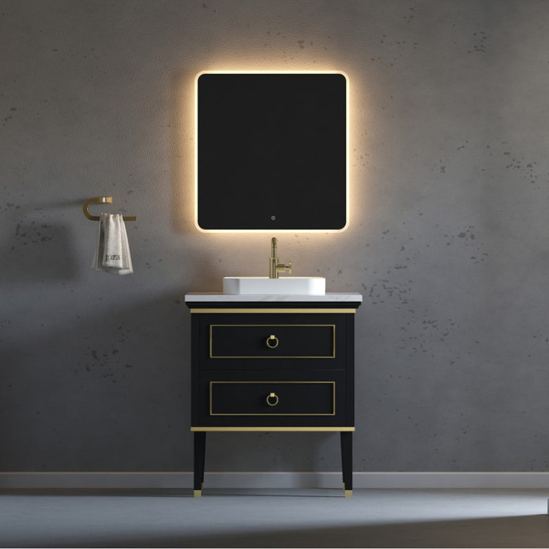 Virta 30 Inch Blackstar Floor Mount Single Vessel Sink Vanity