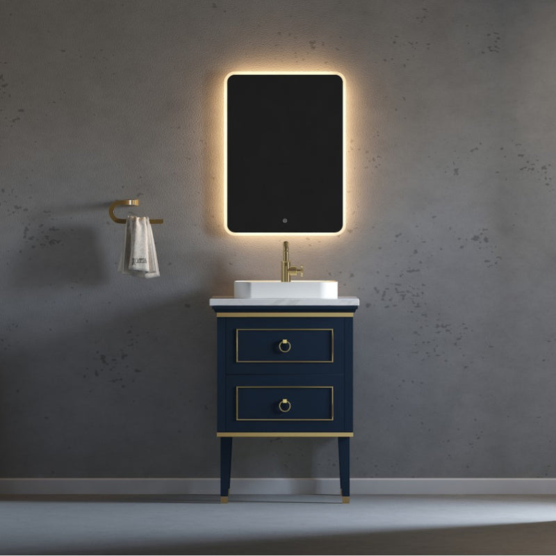 Virta 24 Inch Blackstar Floor Mount Single Vessel Sink Vanity