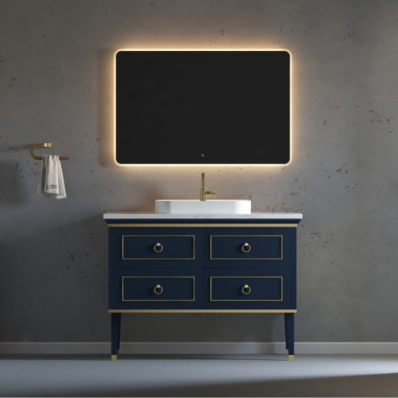 Virta 48 Inch Bluestar Floor Mount Single Vessel Sink Vanity