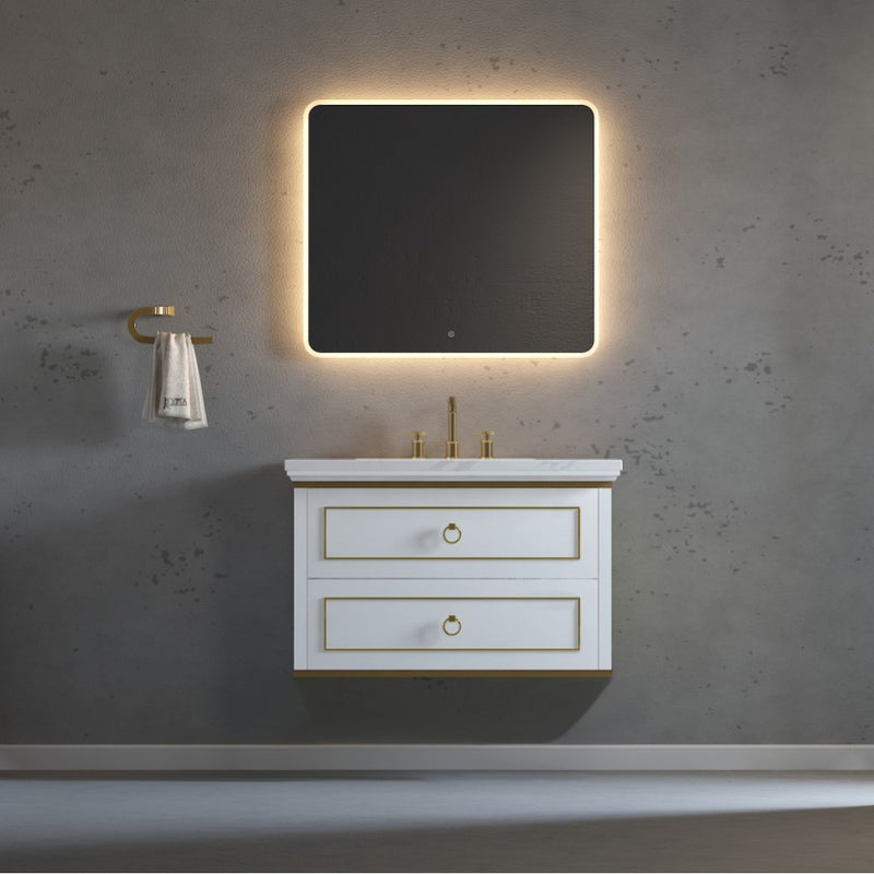 Virta 36 Inch Whitestar Wall Hung Single Sink Vanity