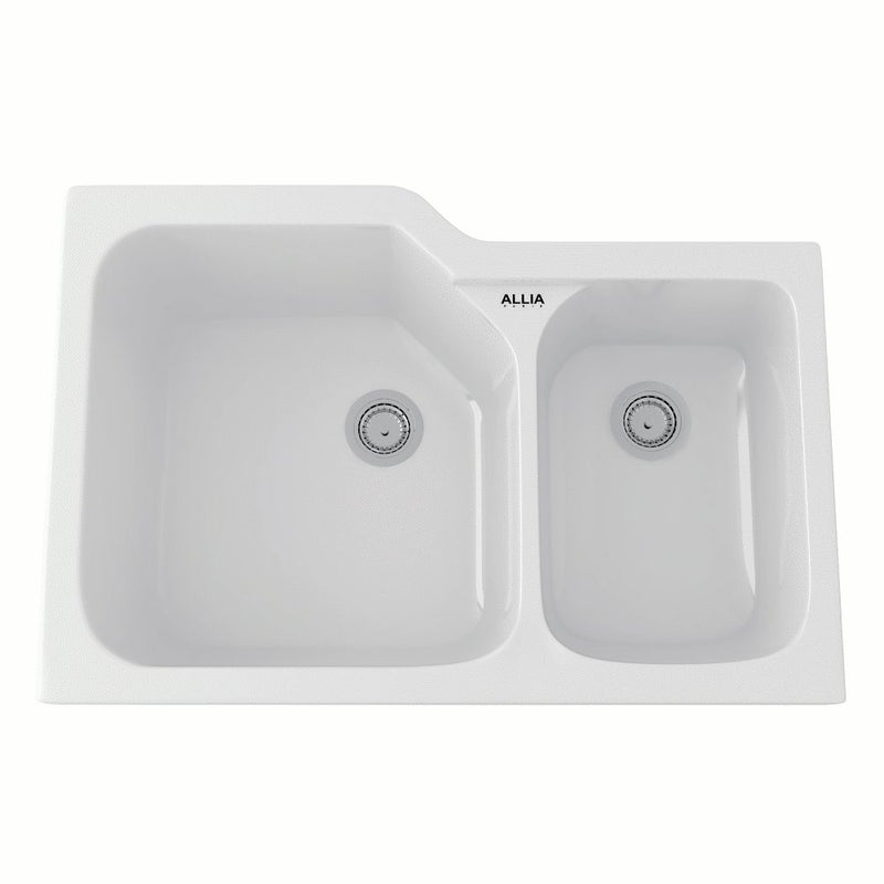 ROHL Allia™ 33" Fireclay 2 Bowl Undermount Kitchen Sink