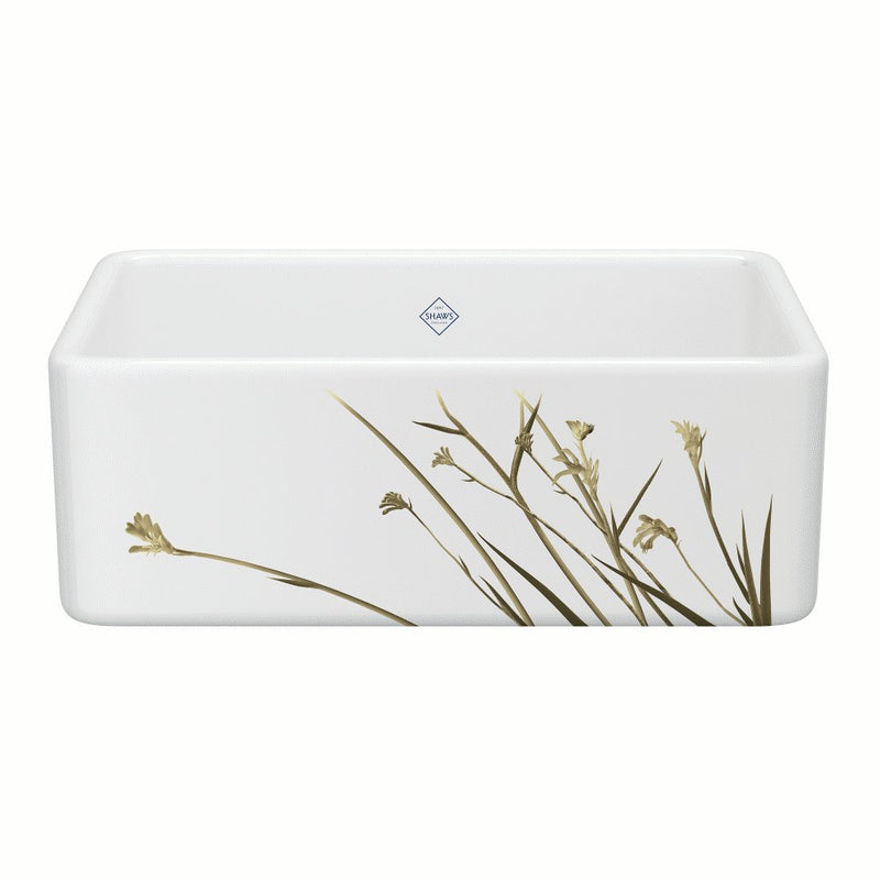 Shaws MS3018 30" Shaker Single Bowl Farmhouse Apron Front Fireclay Kitchen Sink