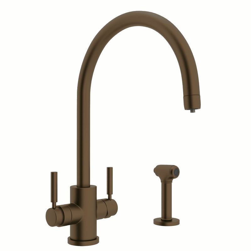 Perrin & Rowe Holborn™ Two Handle Filter Kitchen Faucet with Side Spray
