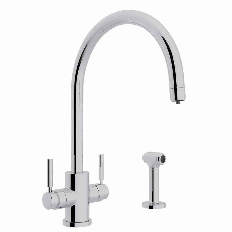 Perrin & Rowe Holborn™ Two Handle Filter Kitchen Faucet with Side Spray