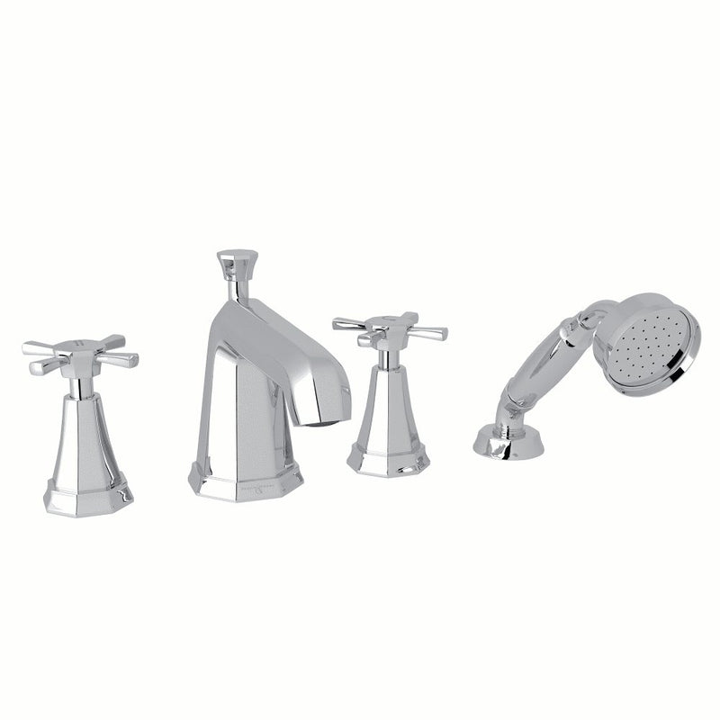 Perrin & Rowe Deco™ 4-Hole Deck Mount Tub Filler