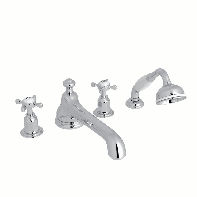 Perrin & Rowe Edwardian™ 4-Hole Deck Mount Tub Filler with Low Spout