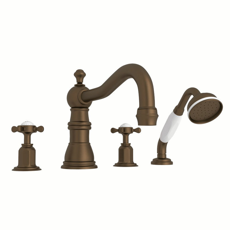 Perrin & Rowe Edwardian™ 4-Hole Deck Mount Tub Filler with Column Spout