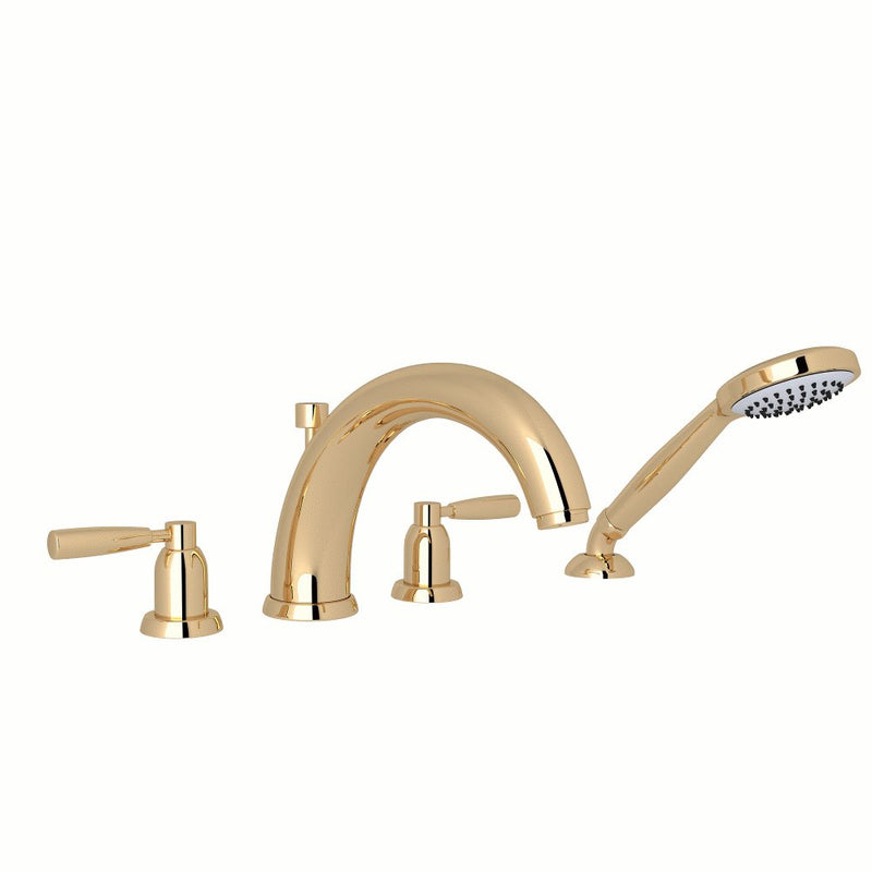 Perrin & Rowe Holborn™ 4-Hole Deck Mount Tub Filler with U-Spout