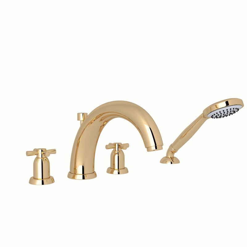 Perrin & Rowe Holborn™ 4-Hole Deck Mount Tub Filler with U-Spout