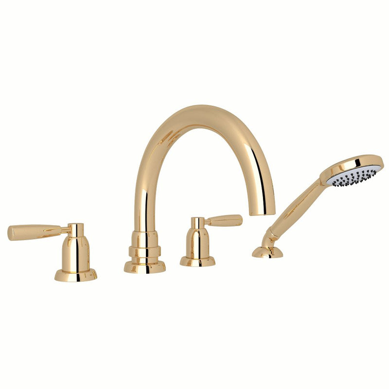 Perrin & Rowe Holborn™ 4-Hole Deck Mount Tub Filler with C-Spout