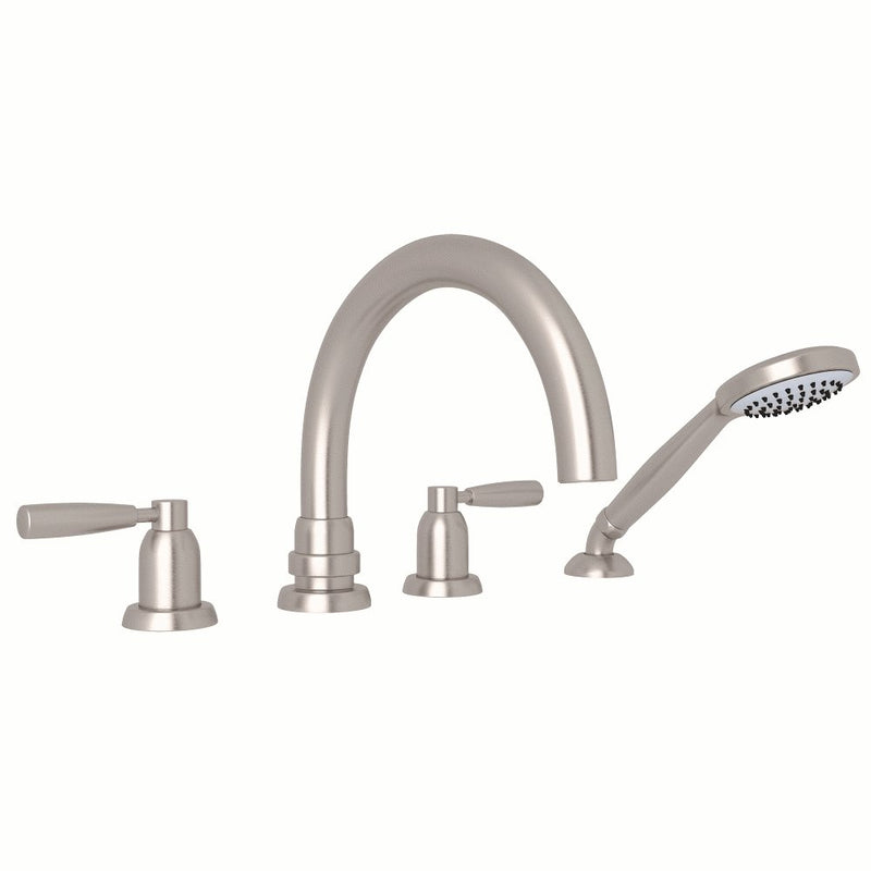Perrin & Rowe Holborn™ 4-Hole Deck Mount Tub Filler with C-Spout
