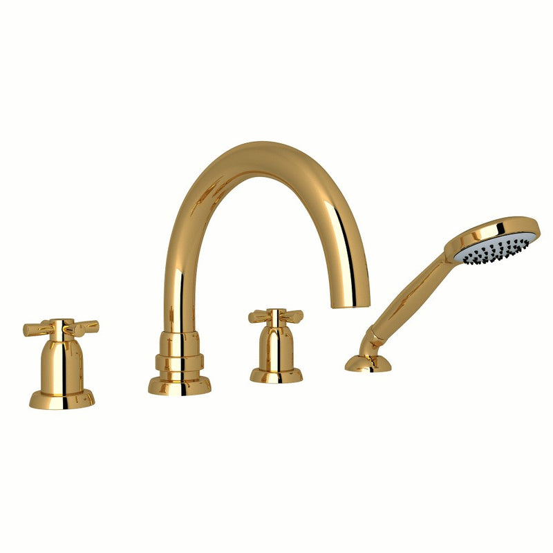 Perrin & Rowe Holborn™ 4-Hole Deck Mount Tub Filler with C-Spout