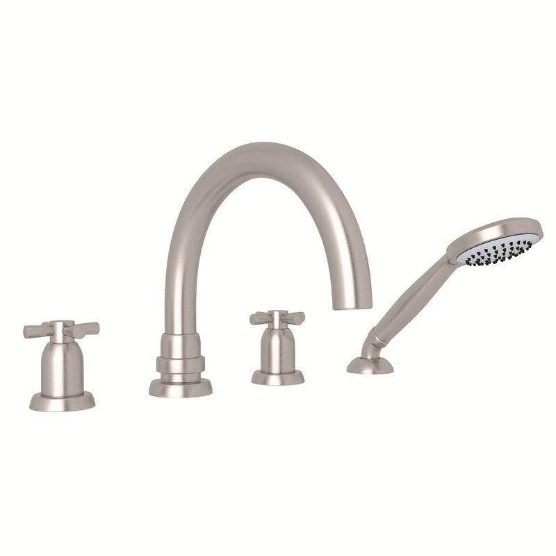 Perrin & Rowe Holborn™ 4-Hole Deck Mount Tub Filler with C-Spout