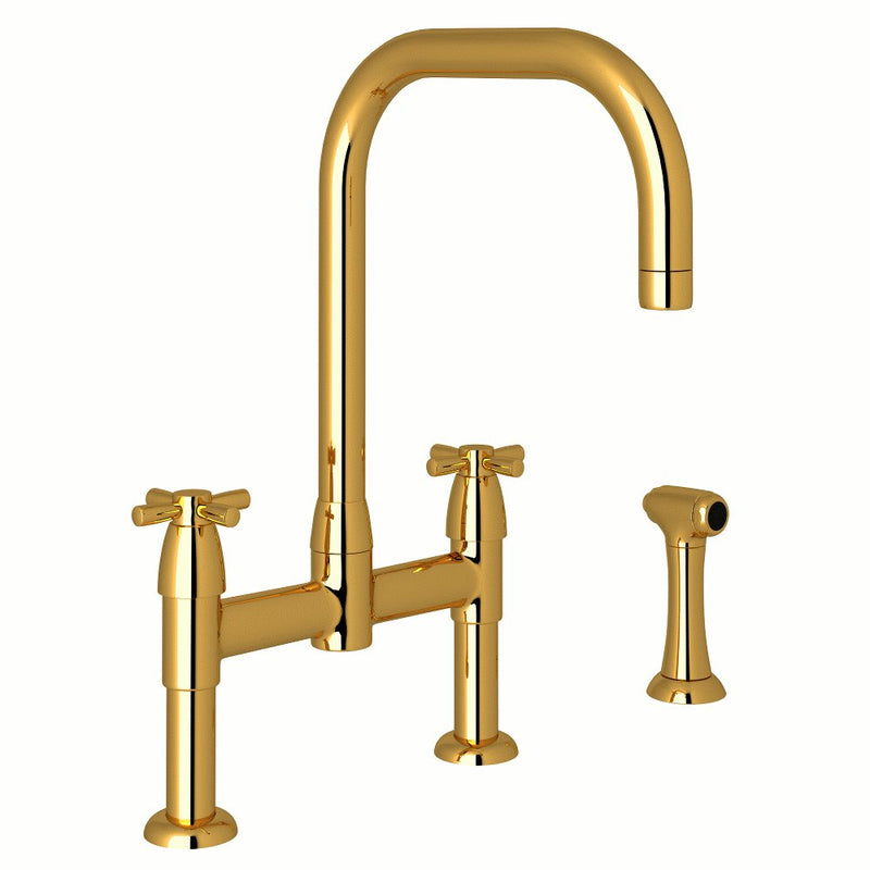 Perrin & Rowe Holborn™ Bridge Kitchen Faucet with U-Spout and Side Spray