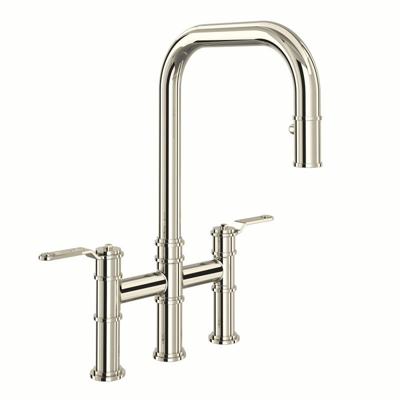 Perrin & Rowe Armstrong™ Pull-Down Bridge Kitchen Faucet with U-Spout