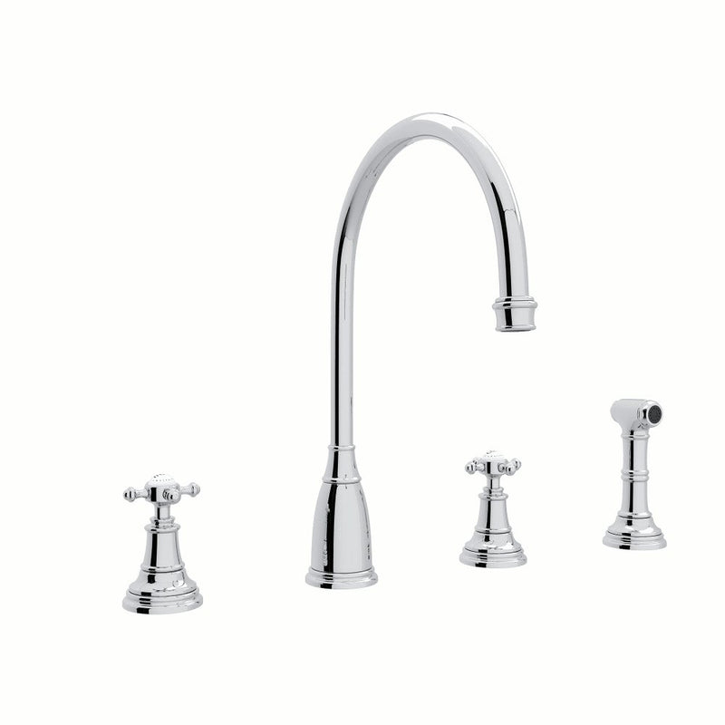 Perrin & Rowe Georgian Era™ Two Handle Kitchen Faucet With Side Spray