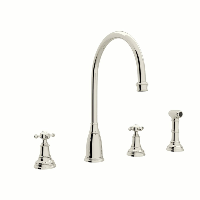 Perrin & Rowe Georgian Era™ Two Handle Kitchen Faucet With Side Spray