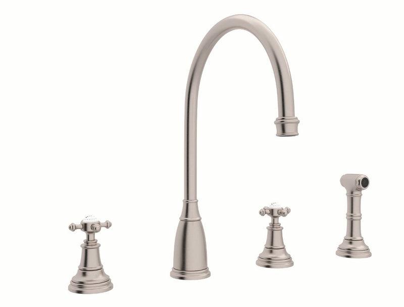 Perrin & Rowe Georgian Era™ Two Handle Kitchen Faucet With Side Spray