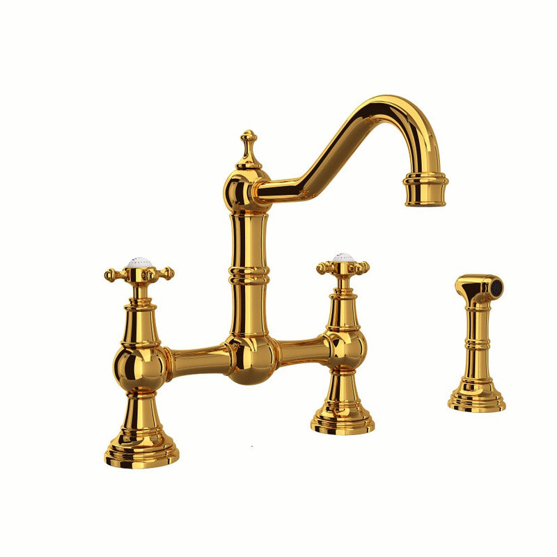 Perrin & Rowe Edwardian™ Bridge Kitchen Faucet With Side Spray