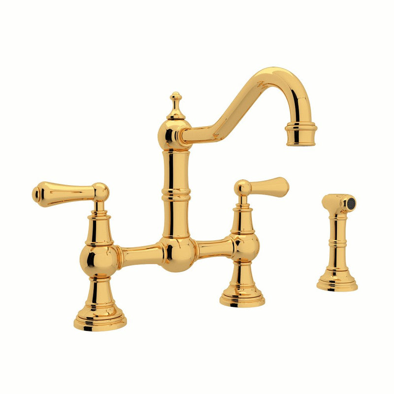 Perrin & Rowe Edwardian™ Bridge Kitchen Faucet With Side Spray