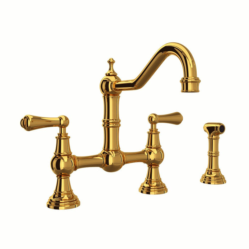 Perrin & Rowe Edwardian™ Bridge Kitchen Faucet With Side Spray