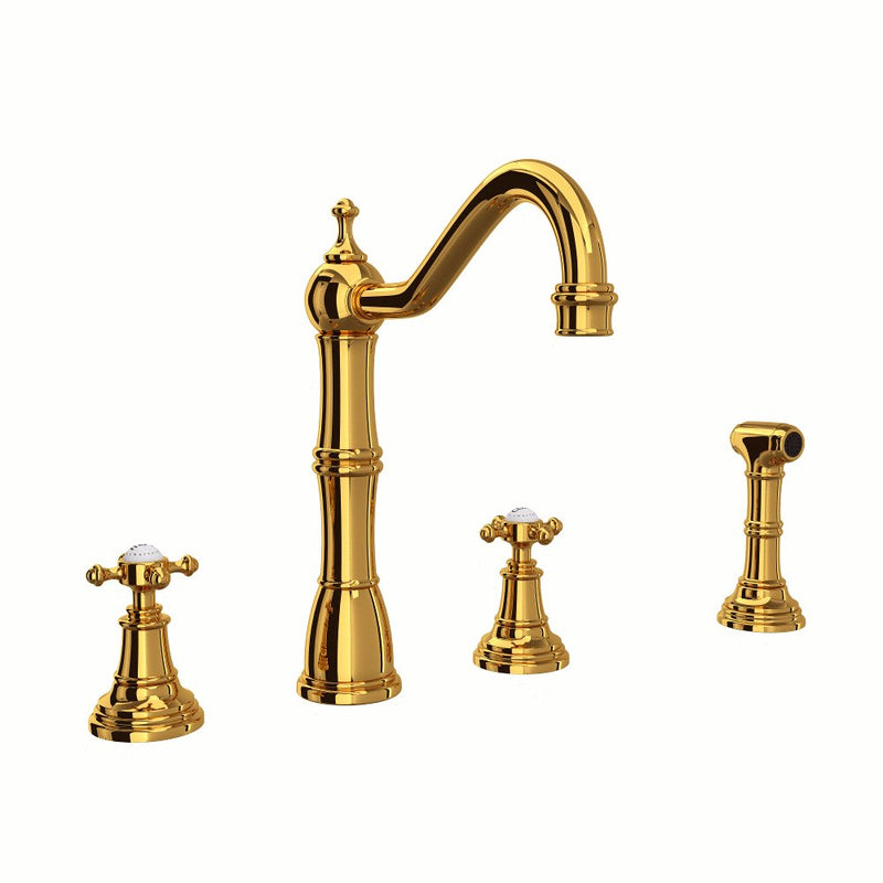 Perrin & Rowe Edwardian™ Two Handle Kitchen Faucet With Side Spray