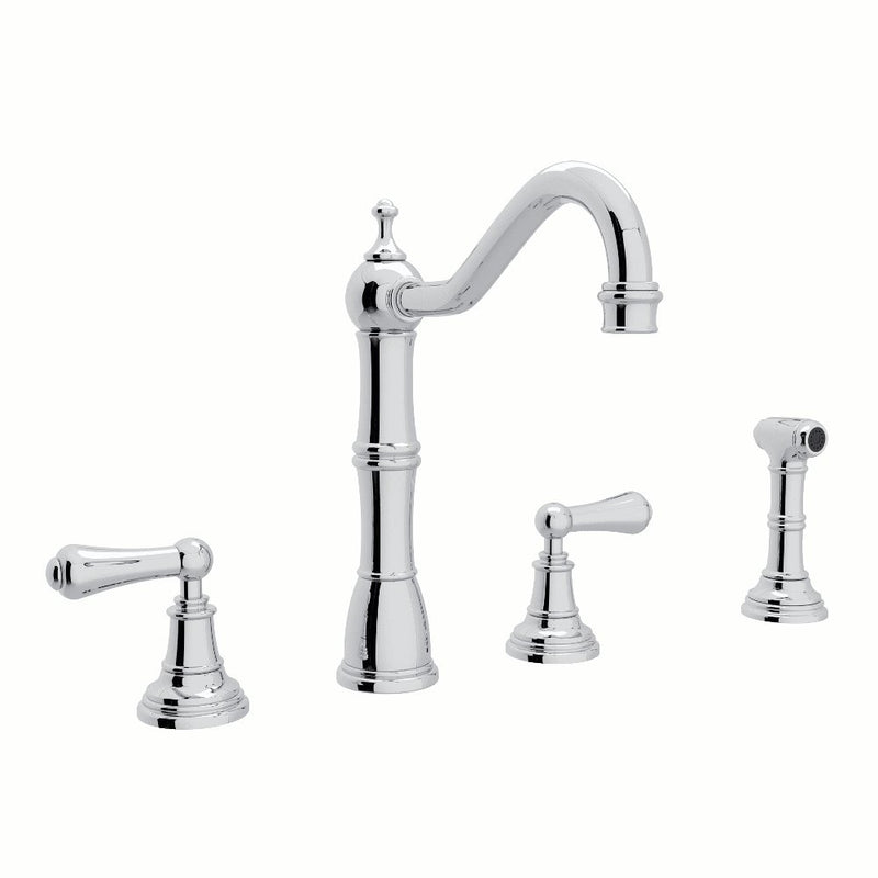 Perrin & Rowe Edwardian™ Two Handle Kitchen Faucet With Side Spray