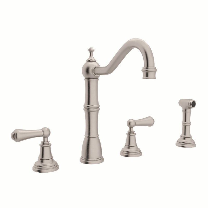 Perrin & Rowe Edwardian™ Two Handle Kitchen Faucet With Side Spray