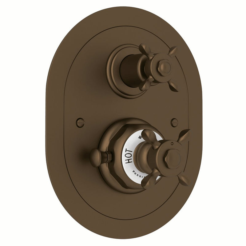 Perrin & Rowe Edwardian™ 3/4" Oval Thermostatic Trim With Volume Control