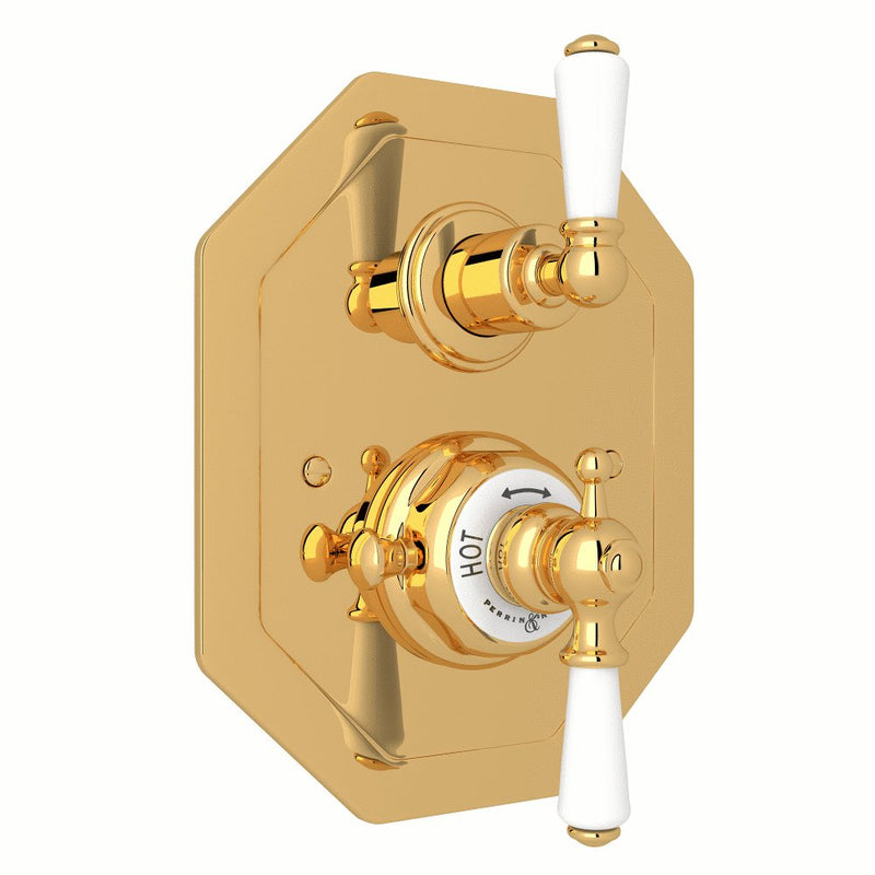 Perrin & Rowe Edwardian™ 3/4" Octagonal Thermostatic Trim With Volume Control