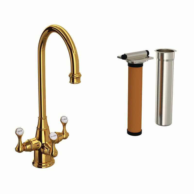 Perrin & Rowe Georgian Era™ Three Handle Bar/Food Prep Filter Kitchen Faucet Kit