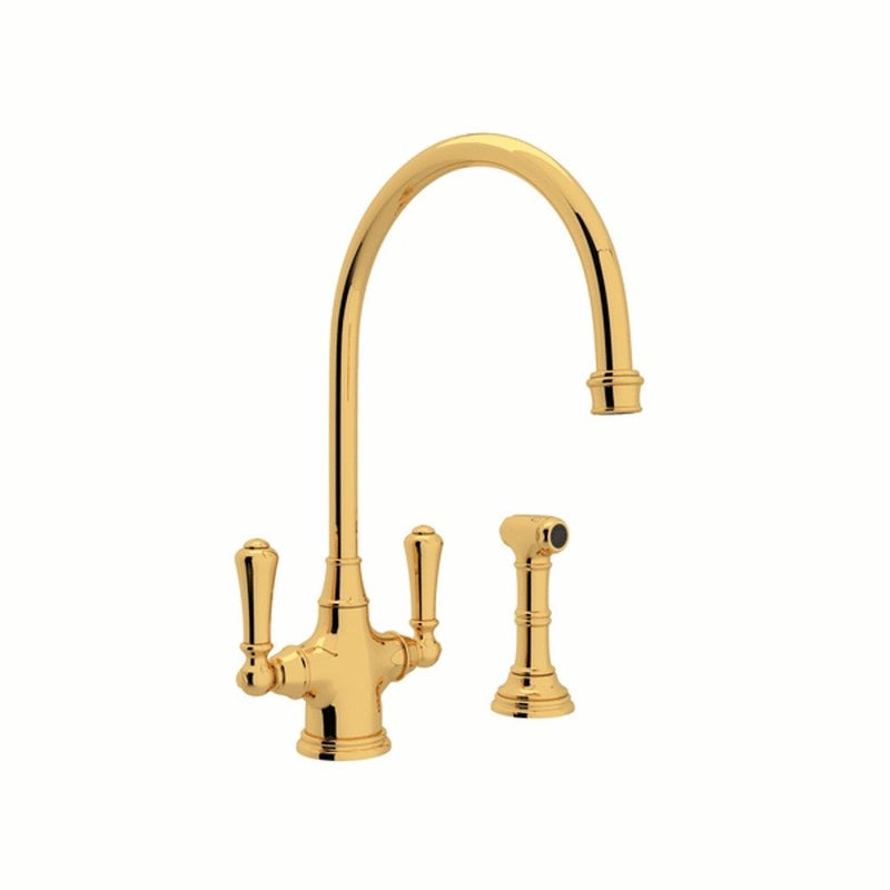 Perrin & Rowe Georgian Era™ Two Handle Kitchen Faucet With Side Spray