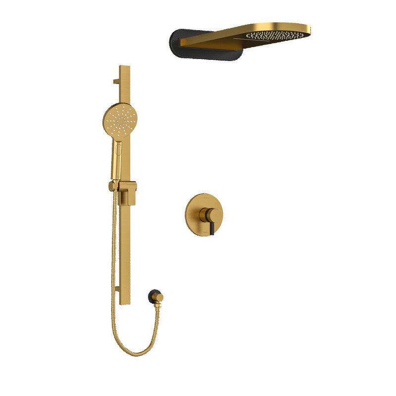 Riobel Paradox KIT2745PXTM Type TP thermostaticpressure balance 0.5 coaxial 3-way system with hand shower rail and rain and casc