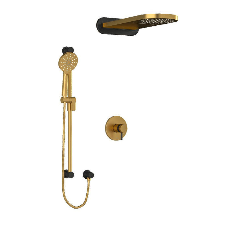 Riobel Riu KIT2745RUTM Type TP thermostaticpressure balance 0.5 coaxial 3-way system with hand shower rail and rain and cascade