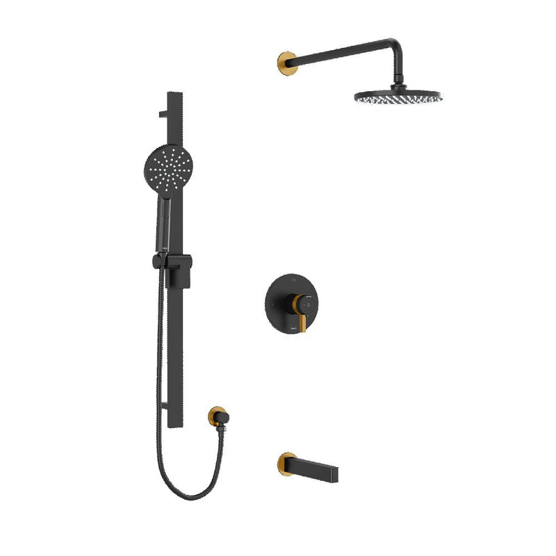 Riobel Paradox TKIT1345PXTM Type TP thermostaticpressure balance 0.5 coaxial 3-way system with hand shower rail shower head
