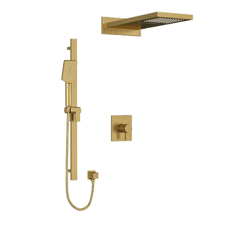 Riobel Paradox KIT2745PXTQ Type TP thermostaticpressure balance 0.5 coaxial 3-way system with hand shower rail and rain and casc