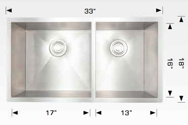 Bosco 203332 Elegant Series Stainless Steel Kitchen Sink