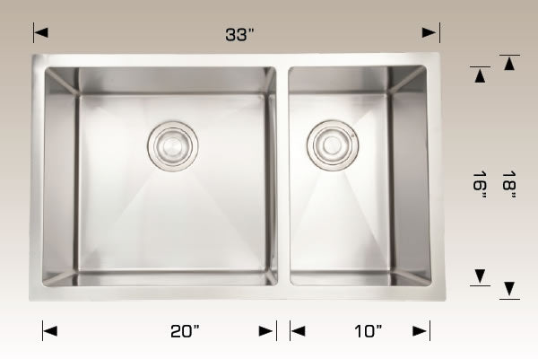 Bosco 203322L Deluxe Series Stainless Steel Kitchen Sink