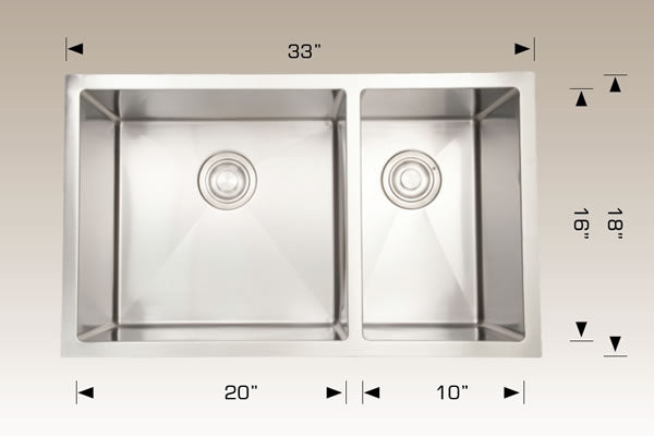 Bosco 203322L Plus Deluxe Plus Series Stainless Steel Kitchen Sink