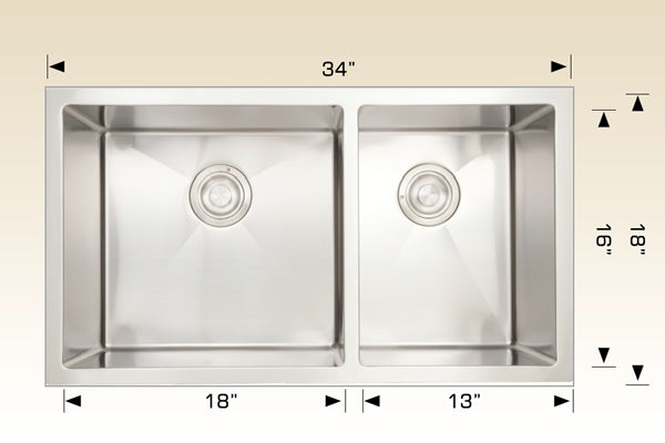 Bosco 203337L Titanium Series Stainless Steel Kitchen Sink