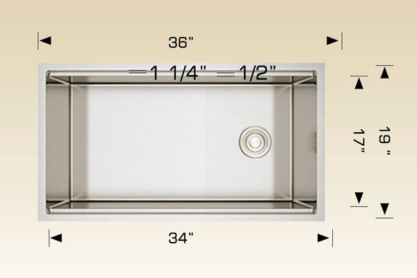Bosco 203619M Linear Series Stainless Steel Kitchen Sink