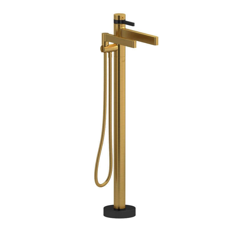 Riobel Paradox PX39 2-way Type T thermostatic coaxial floor-mount tub filler with hand shower