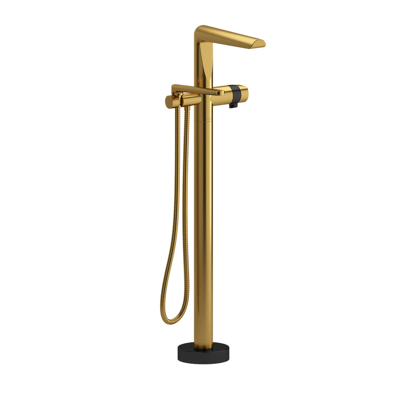Riobel Parabola TPB39 2-way Type T thermostatic coaxial floor-mount tub filler with hand shower trim (Without Rough-in)