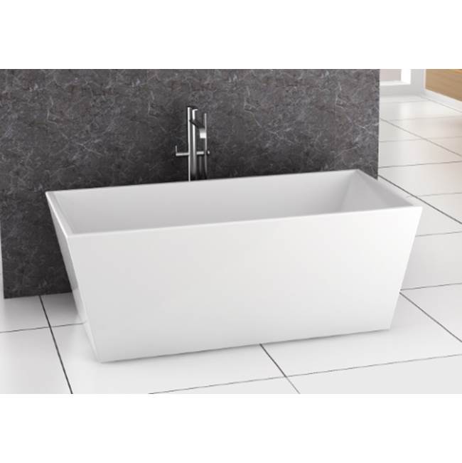 Zitta Alya white tub 63'' x 31½ x 23 5/8 chrome OVF